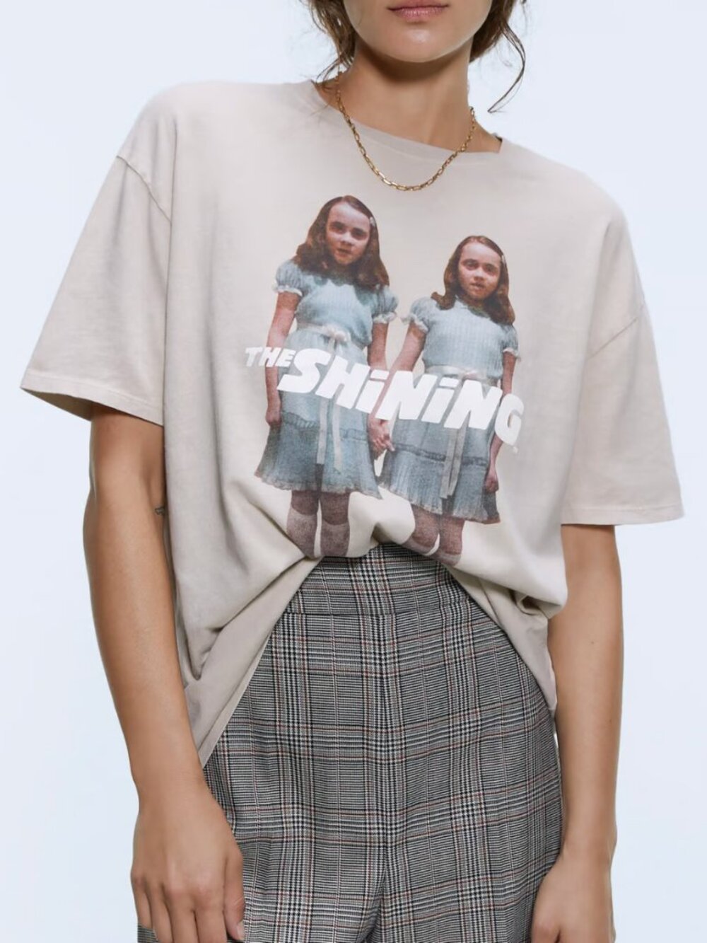 Zara x The Shining Cotton Graphic Tee, Beige, M